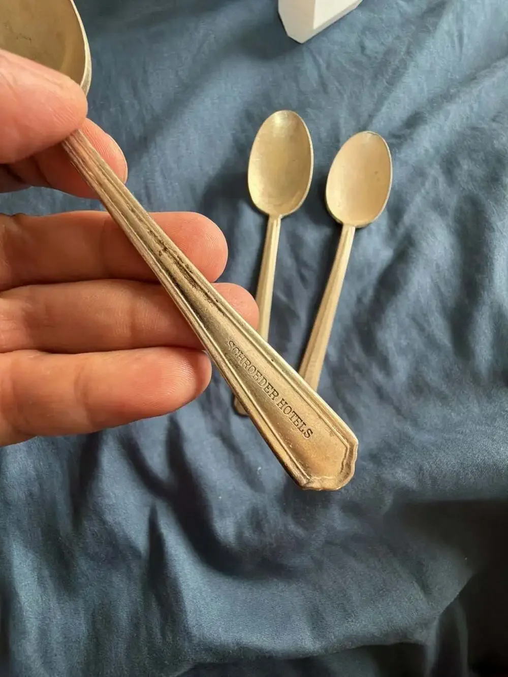 Vintage Hotel Schroeder International Silver Co. Teaspoons (Set of 3)